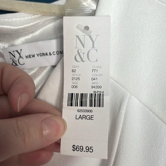 NWT White Sheath Dress with Tie Waist - Picture 4 of 4